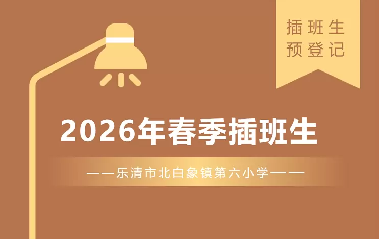 乐清市北白象镇第六小学春季插班生招生简章