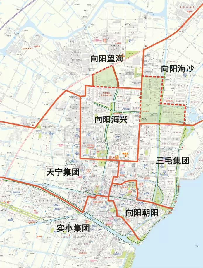 2026年海盐县城区公办小学招生学区划分范围示意图