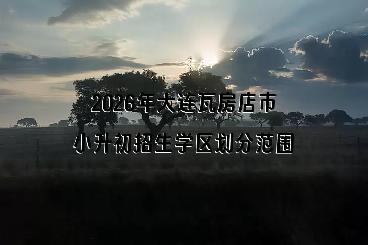 2026年大连瓦房店市小升初招生学区划分范围一览