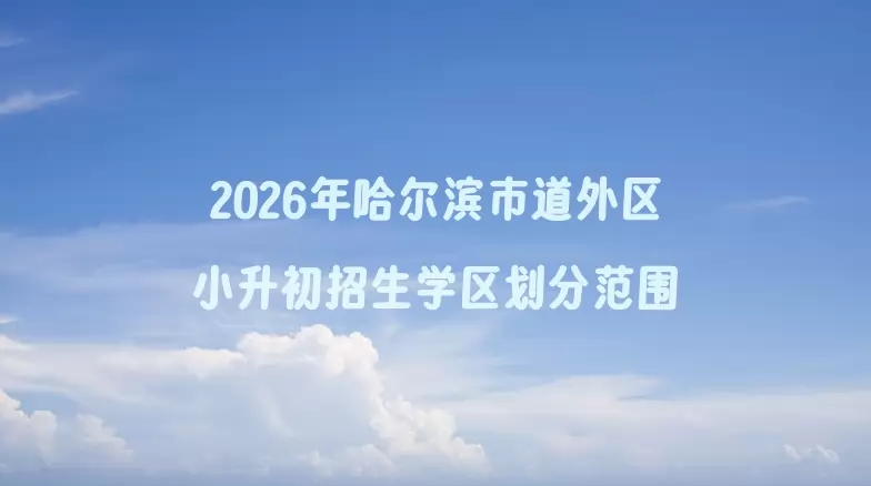 2026年哈尔滨市道外区小升初招生学区划分范围