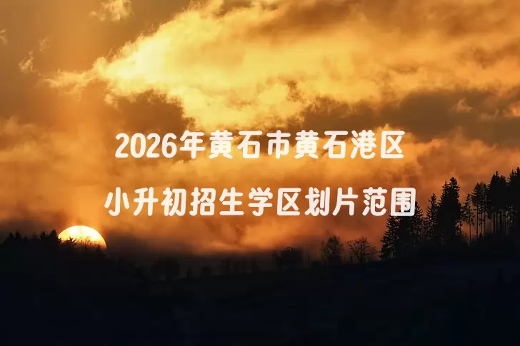 2026年黄石市黄石港区小升初招生学区划片范围