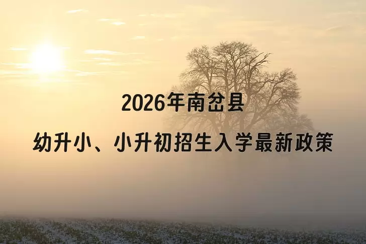 2026年南岔县幼升小、小升初招生入学最新政策