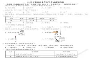 2025年泰安市中考化学考试试卷真题(附答案)
