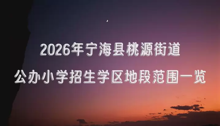 2026年宁海县桃源街道公办小学招生学区地段范围一览
