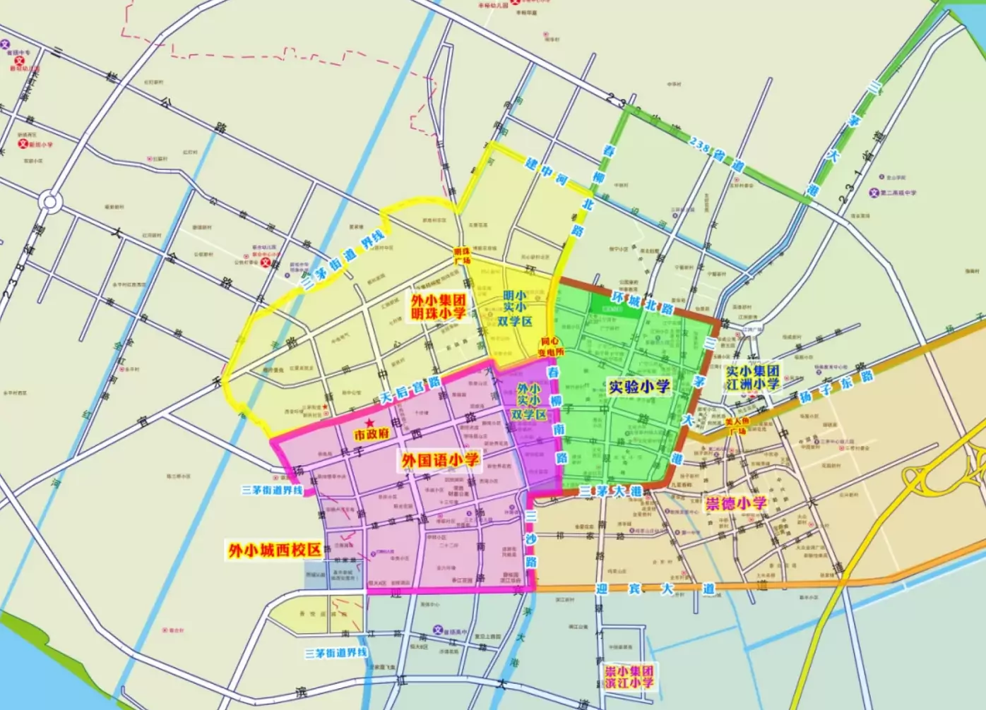 小学学区示意图