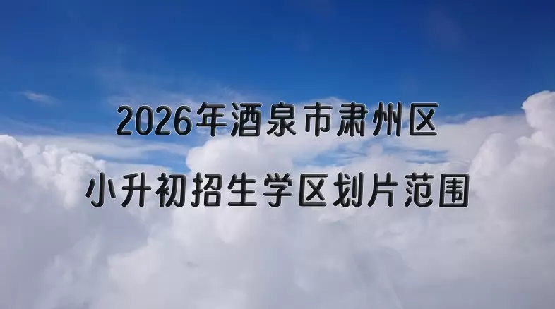 2026年酒泉市肃州区小升初招生学区划片范围