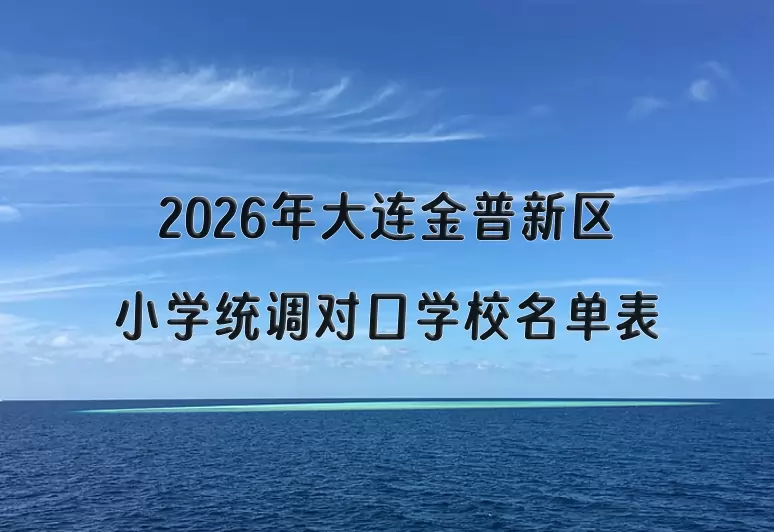 2026年大连金普新区小学统调对口学校名单表