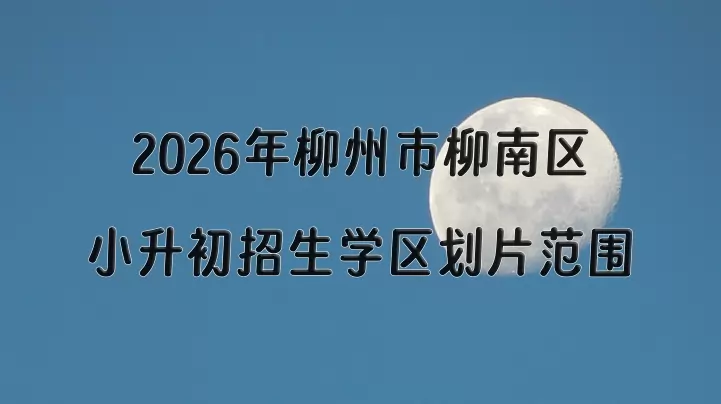 2026年柳州市柳南区小升初招生学区划片范围