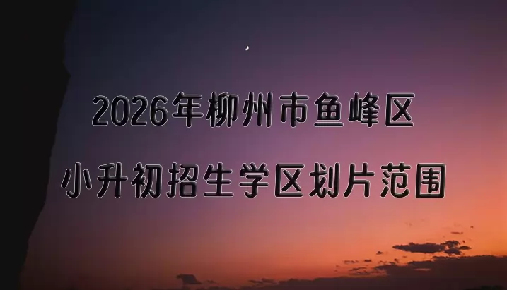 2026年柳州市鱼峰区小升初招生学区划片范围