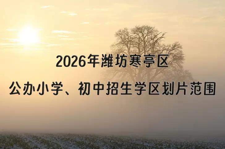 2026年潍坊寒亭区公办小学、初中招生学区划片范围
