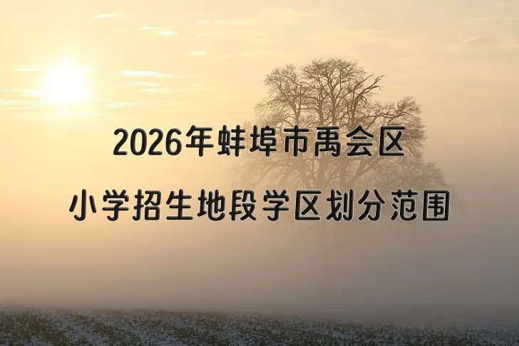 2026年蚌埠市禹会区小学招生地段学区划分范围