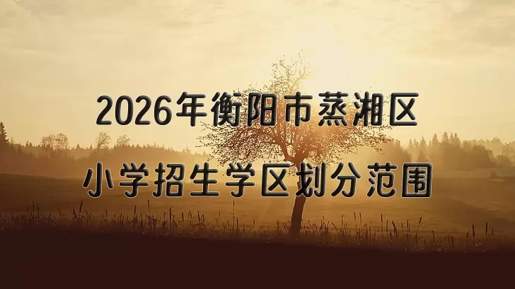2026年衡阳市蒸湘区小学招生学区划分范围一览
