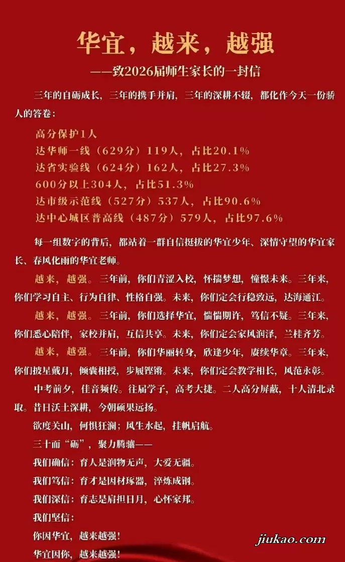 2026年湖北华宜寄宿学校中考成绩升学率