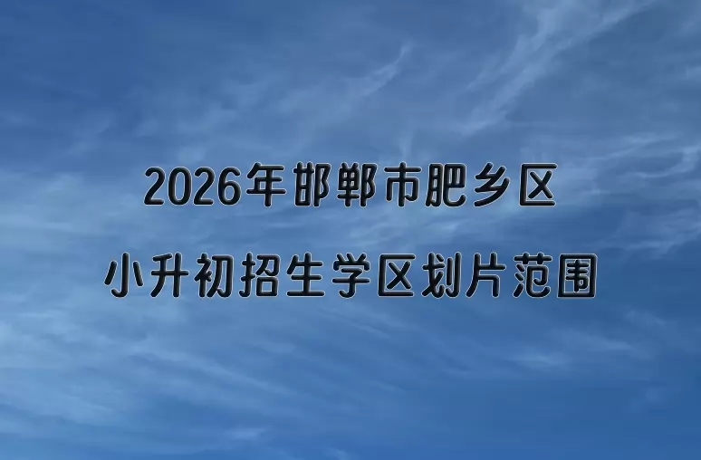 2026年邯郸市肥乡区小升初招生学区划片范围一览