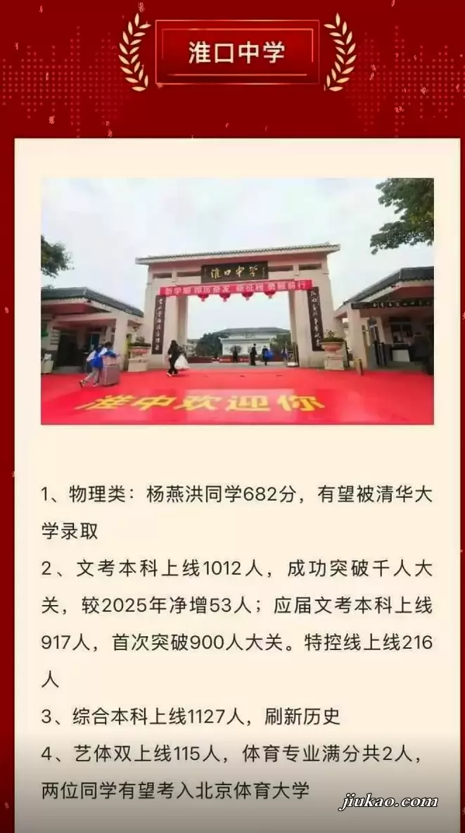 2026年金堂县淮口中学高考成绩升学率