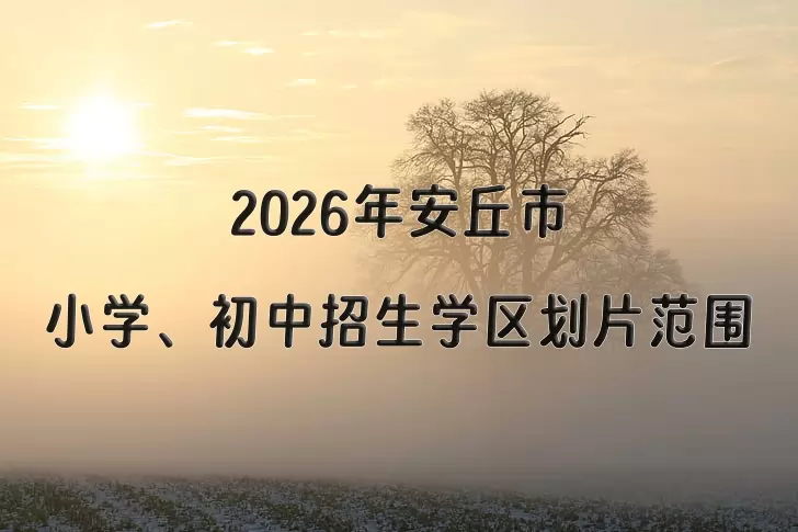 2026年安丘市小学、初中招生学区划片范围