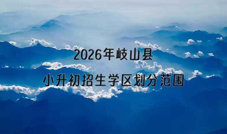 2026年岐山县小升初招生学区划分范围一览